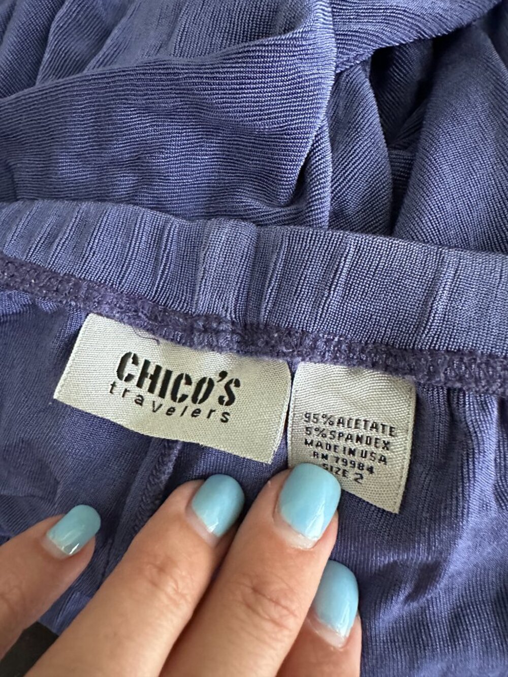 2/$30 Chico's Travelers™ No Tummy Pants in Rich Cobalt High Rise Large #A1973 - Picture 8 of 10